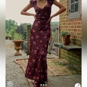 Free people floral maxi gown worn once